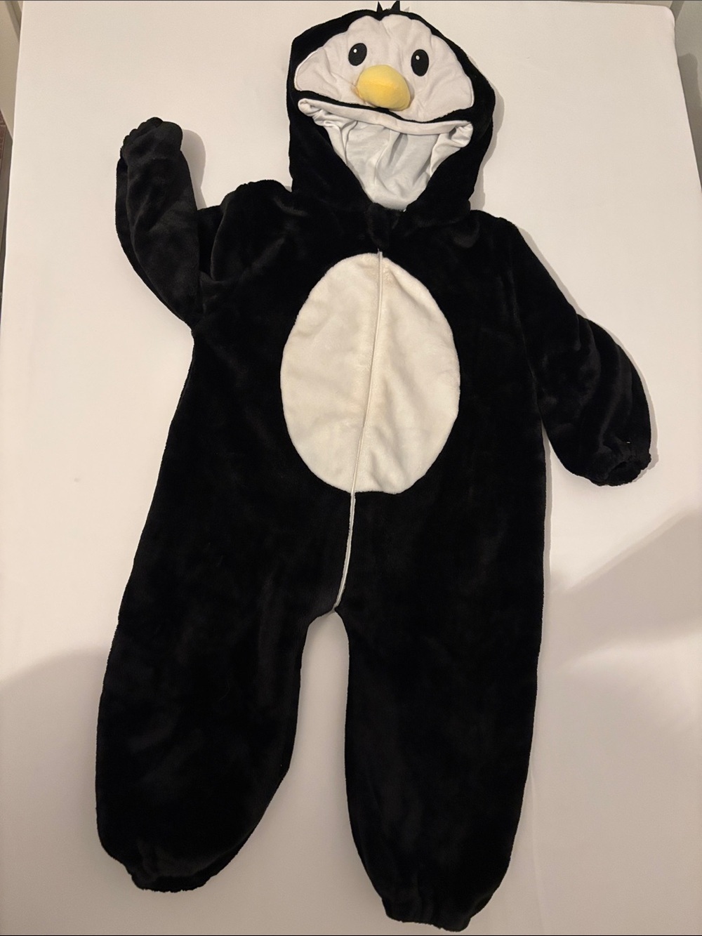 Black & White Penguin Hooded Kids One-Piece -429sku
